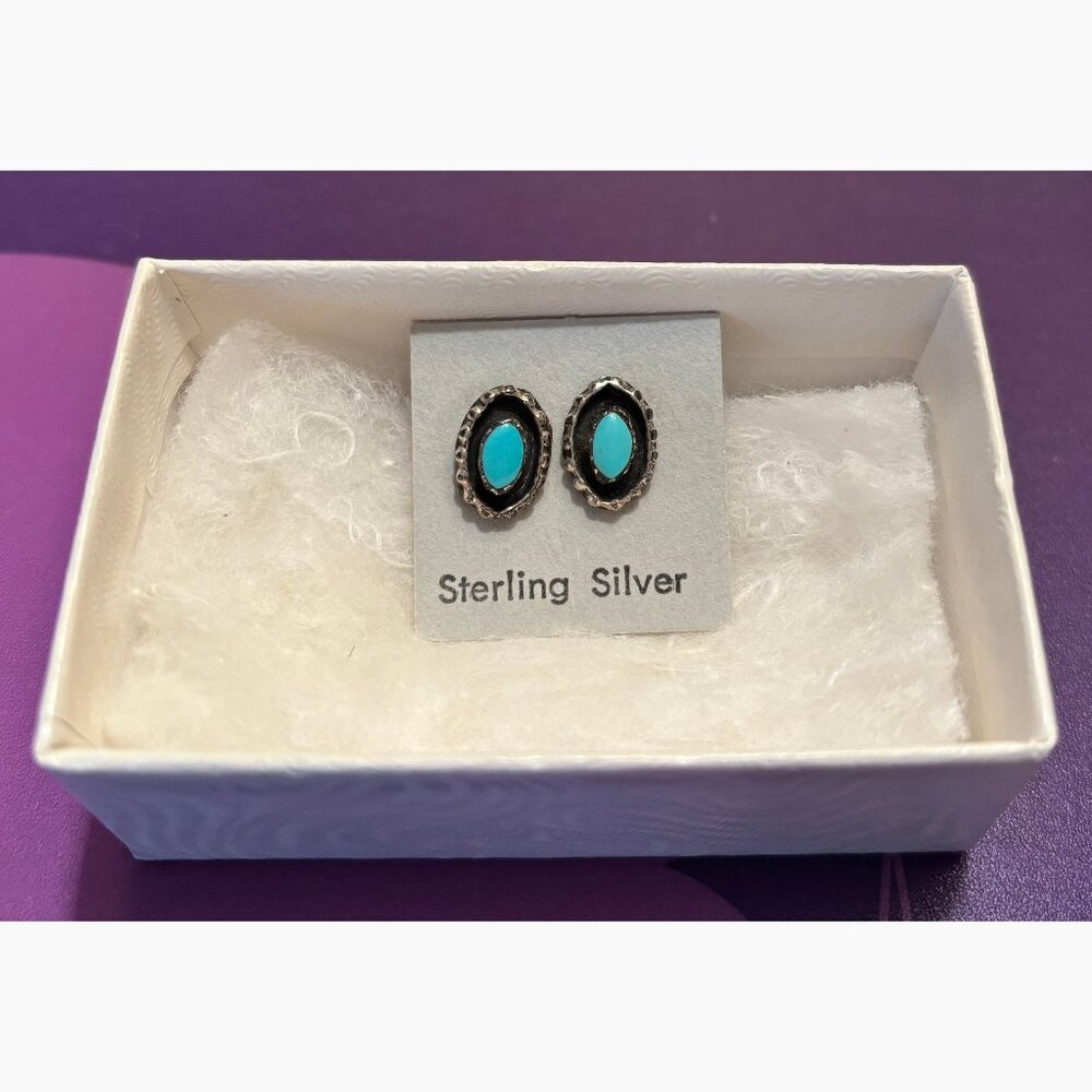 Sterling Silver Tourquoise Post Earrings